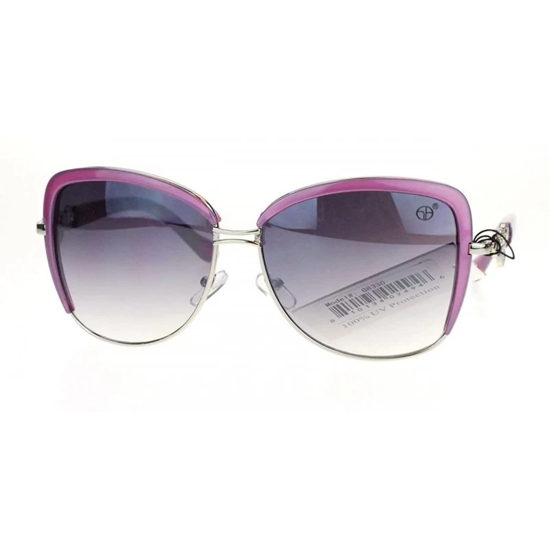Square Vintage Designer Oversized Square Butterfly Frame Womens Sunglasses - Purple - C211UTS3DEF $12.08