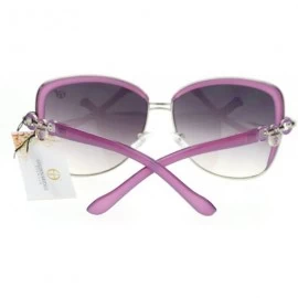 Square Vintage Designer Oversized Square Butterfly Frame Womens Sunglasses - Purple - C211UTS3DEF $12.08