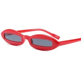Oval Small Oval Sunglasses for Men Mini Sun Glasses Women Holiday Accessories UV400 - Red With Black - CZ18KIT99KC $19.12
