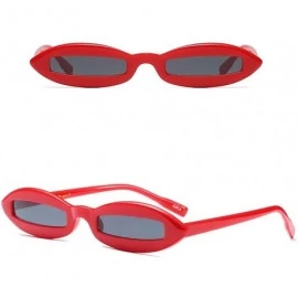 Oval Small Oval Sunglasses for Men Mini Sun Glasses Women Holiday Accessories UV400 - Red With Black - CZ18KIT99KC $11.37