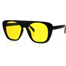 Rectangular Womens Futurism Bright Pop Color Lens Flat Top Retro Plastic Sunglasses - Yellow - C11847S0DWY $10.63