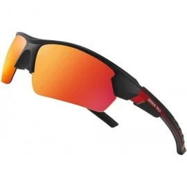 Square Polarized Sport Sunglasses UV Protection for Men&Women- Ideal for Driving Fishing Cycling and Running - Red - CG192SA2...