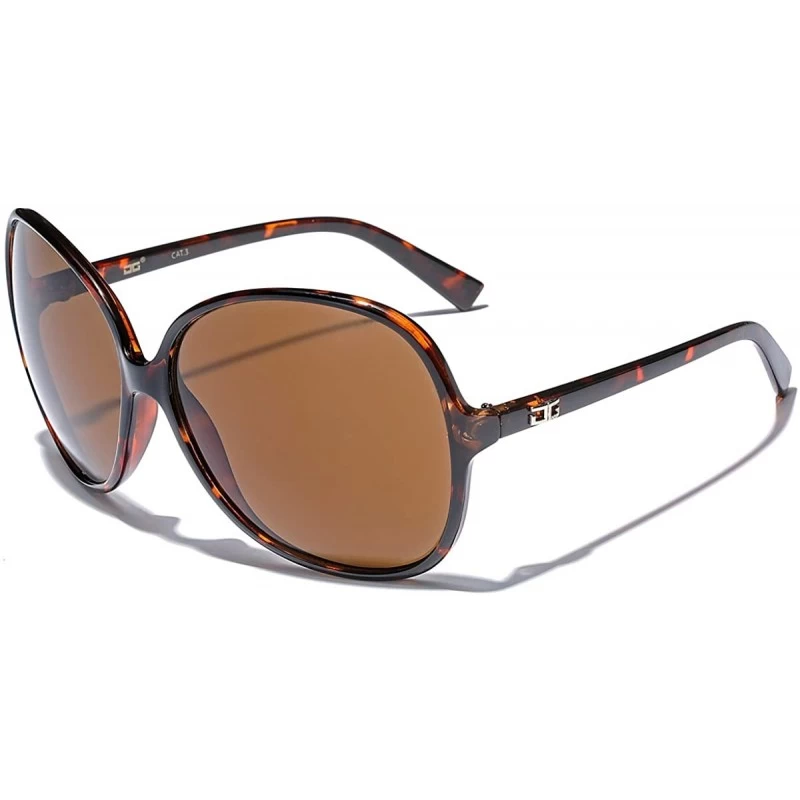 Oversized Oversized Frame Women's Round Butterfly Shape Sunglasses - Tortoise - CR1252TBP6X $11.81