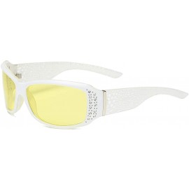 Rectangular Photochromic+ HD Polarized + Night Vision Rhinestone Rectangular Safety Sunglasses Glasses For Women - White - C0...