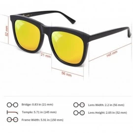Square Polarized Sunglasses for Men UV Protection Mirrored Driving Black Square - Gold - CF18NN5QOE9 $44.01