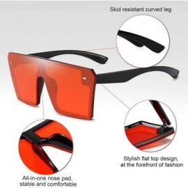 Square Oversized Square Sunglasses for Women Men Retro Shades Fashion Big Flat Top Mirror Rimless Lens - CK19634ERX8 $12.08