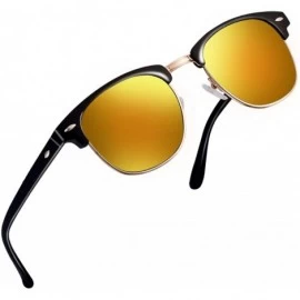Aviator SUNGLASSES FOR MEN WOMEN - Half Frame Polarized Classic fashion womens mens sunglasses FD4003 - 1-6orange - C018KQXY2...