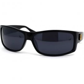 Rectangular Classic 90s Narrow Rectangular Gangster Sunglasses - All Black - CV195EDG4MN $23.33