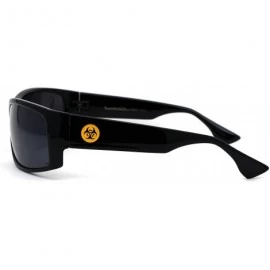 Rectangular Classic 90s Narrow Rectangular Gangster Sunglasses - All Black - CV195EDG4MN $12.42