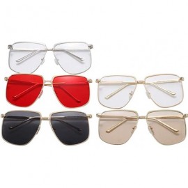 Round Women Fashion Summer Anti UV Large Frame Sunglasses for Round Face - Gold Frame Gray Lens - CO18WU2HTKL $12.48