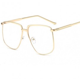 Round Women Fashion Summer Anti UV Large Frame Sunglasses for Round Face - Gold Frame Gray Lens - CO18WU2HTKL $12.48