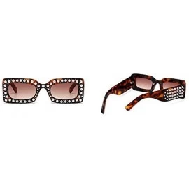 Square 2018 Hot Sale Oversized Diamond Womens Square Luxury Brand Designer Eyewear UV400 - Leopard - C1189MOM7XI $10.77