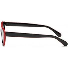 Oval Men and women Oval Sunglasses Fashion Simple Sunglasses Retro glasses - Red Black - CE18LL94DOR $8.74