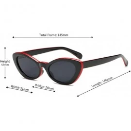 Oval Men and women Oval Sunglasses Fashion Simple Sunglasses Retro glasses - Red Black - CE18LL94DOR $8.74