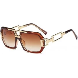 Oversized Oversized Sunglasses Transparent Vintage Gradient - Brown - C01935OXHLL $22.49