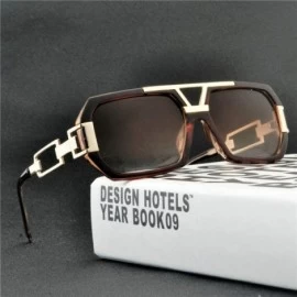 Oversized Oversized Sunglasses Transparent Vintage Gradient - Brown - C01935OXHLL $9.24