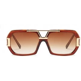 Oversized Oversized Sunglasses Transparent Vintage Gradient - Brown - C01935OXHLL $9.24