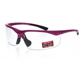 Rectangular ANSI Z87.1 Baseball Half Rim Mens Shatterproof Safety Glasses U6 Clear Lens - Pink - C618I787ASE $12.96