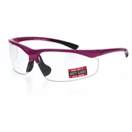 Rectangular ANSI Z87.1 Baseball Half Rim Mens Shatterproof Safety Glasses U6 Clear Lens - Pink - C618I787ASE $22.01