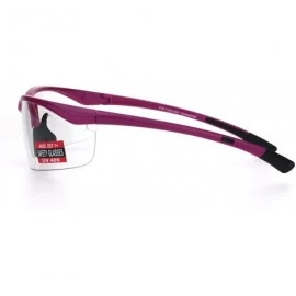 Rectangular ANSI Z87.1 Baseball Half Rim Mens Shatterproof Safety Glasses U6 Clear Lens - Pink - C618I787ASE $12.96