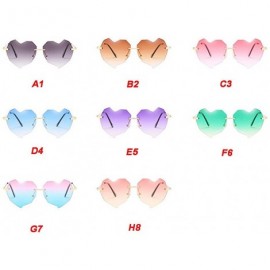Oversized Oversized Love Heart Sunglasses Women Vintage Uv Protection - Multilateral Irregular Frameless Design by 2DXuixsh -...