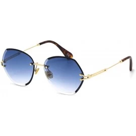 Aviator Frameless trimming sunglasses- ladies 2019 new sunglasses women fashion trend sunglasses - C - C018SMU7G9L $35.02