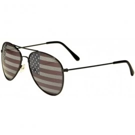 Aviator American Flag USA Classic Teardrop Metal Aviator Sunglasses - Black - C011ZXVURCT $18.07
