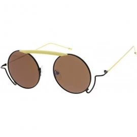 Round Sophisticated Round Frame Classics 70s Retro Fashion Sunglasses - Brown - CN18UTAR04M $20.07