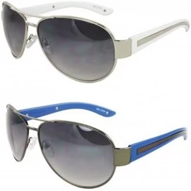 Aviator Gift Set of 2 Aviator Sunglasses in White Blue - CG11PG69CNL $12.99