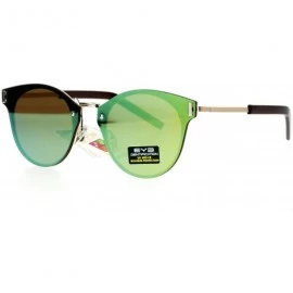 Wayfarer Rimless Futuristic Half Horn Rim Hipster Sunglasses - Yellow Revo - C512CJL0RLB $15.13