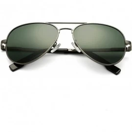 Sport Polarized Aviator Sunglasses Metal Frame Mirrored UV400 Lens - Gunmetal/G15 - CK18Q40640D $32.12