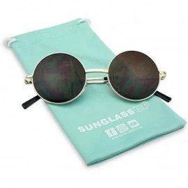 Oversized Small 45mm Round 60s John Lennon Circle Metal Frame Sunglasses - Gold - C8124QTDFPT $10.32