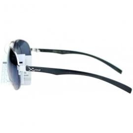 Sport Xloop Sports Aviator Sunglasses Unisex Half Rim Aviators UV400 Protection - Black - CG124WM5003 $8.81