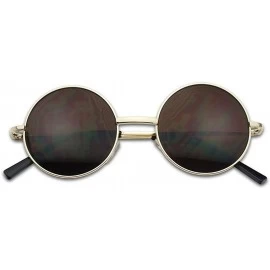 Oversized Small 45mm Round 60s John Lennon Circle Metal Frame Sunglasses - Gold - C8124QTDFPT $20.38