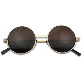 Oversized Small 45mm Round 60s John Lennon Circle Metal Frame Sunglasses - Gold - C8124QTDFPT $10.32