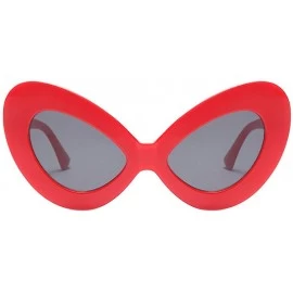 Butterfly Women Ladie Oversized Butterfly Sunglasses Vintage Style Retro Shades - Red Frame+gray Lens - CQ18E5EASLL $18.95