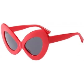 Butterfly Women Ladie Oversized Butterfly Sunglasses Vintage Style Retro Shades - Red Frame+gray Lens - CQ18E5EASLL $7.73