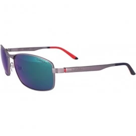 Rectangular 8012/S Sunglasses - Semi Matte Dark Ruthenium / Gray Green Polarized - CK11XM86YQD $30.47