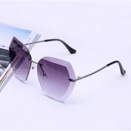 Oval Vintage Frameless Goggles for Women Men Retro Sun Glasses UV Protection - Style4 - C418RNDR80Q $16.17