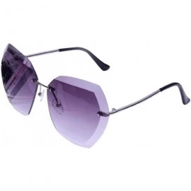 Oval Vintage Frameless Goggles for Women Men Retro Sun Glasses UV Protection - Style4 - C418RNDR80Q $9.36