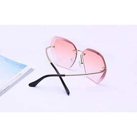Oval Vintage Frameless Goggles for Women Men Retro Sun Glasses UV Protection - Style4 - C418RNDR80Q $9.36