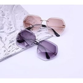 Oval Vintage Frameless Goggles for Women Men Retro Sun Glasses UV Protection - Style4 - C418RNDR80Q $9.36
