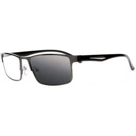 Rectangular Mens Vintage Nerd Geek Transition Photochromic Bifocal Reading Glasses UV400 Sunglasses - Black - CJ18I8OGQ73 $42.73