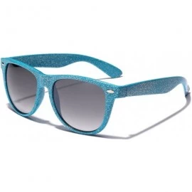 Round Colorful Retro Fashion Ladies Glitter Sunglasses - Glitter Turquoise - C211OXKFBNL $7.77