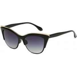 Rimless Vintage Cateye Sunglasses for Women Retro Cat Eye Half Rimmed Plastic Frame - Black - CK18W4KD6OR $14.10