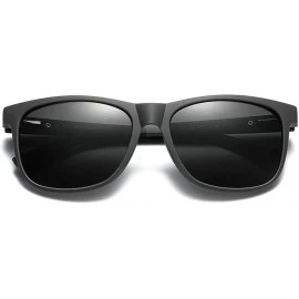 Goggle Fashion Trend Brand Designer TR90 Square Frame Men Polarized Sunglasses UV400 - Grey - CY18TQX0WSE $25.90