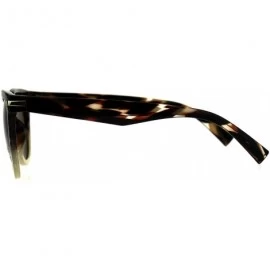 Rectangular Polarized Designer Horn Rim Plastic Hipster Sunglasses - Brown Beige - CI18CT3XTOG $11.74