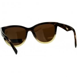 Rectangular Polarized Designer Horn Rim Plastic Hipster Sunglasses - Brown Beige - CI18CT3XTOG $11.74