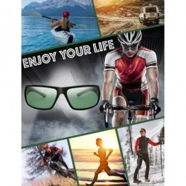 Sport Rectangle Lightweight Polarized Sunglasses for Men Women - S107-matte Black - CO18EYL36RI $30.88