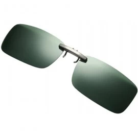 Oversized Detachable Night Vision Lens Driving Metal Polarized Clip On Glasses Sunglasses - Green - CS193XH9Y6A $20.63